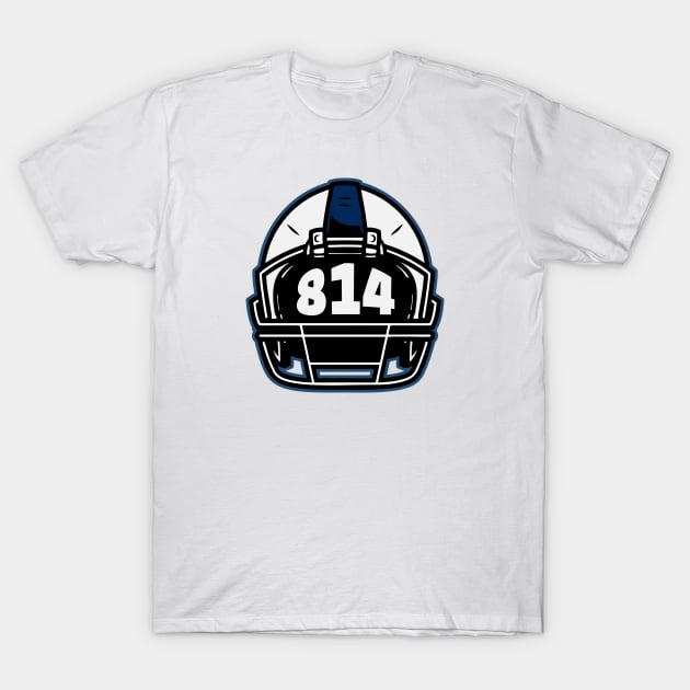 Retro Football Helmet 814 Area Code State College Pennsylvania Football T-Shirt by SLAG_Creative